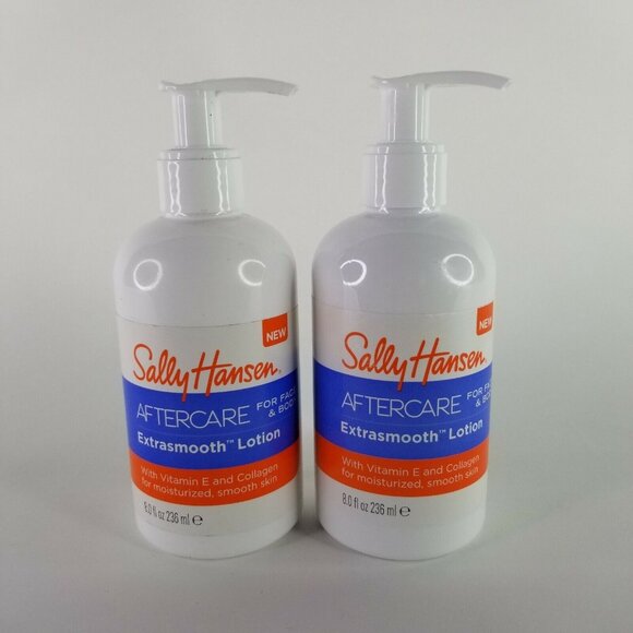 2 Pk SALLY HANSEN Aftercare Collagen Smooth Lotion Face & Body 8 oz ea Lot of 2 - Picture 1 of 2